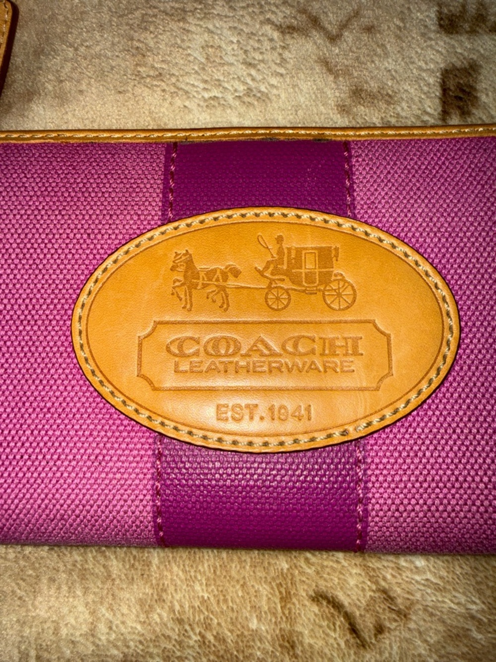 π€COACH VINTAGE PURPLE DEMPSEY 10th ANNIVERSARY WALLETπ€ - Picture 2 of 10